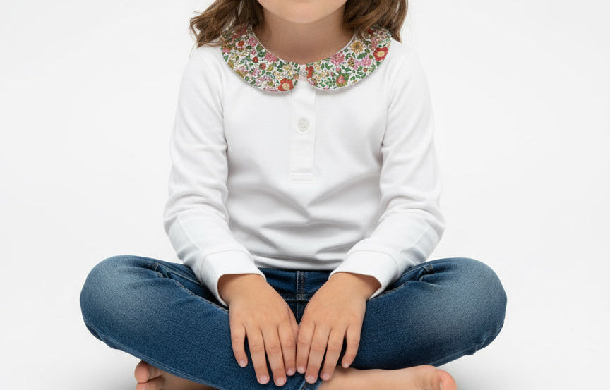 POLO BIMBA CON COLLETTO IN LIBERTY