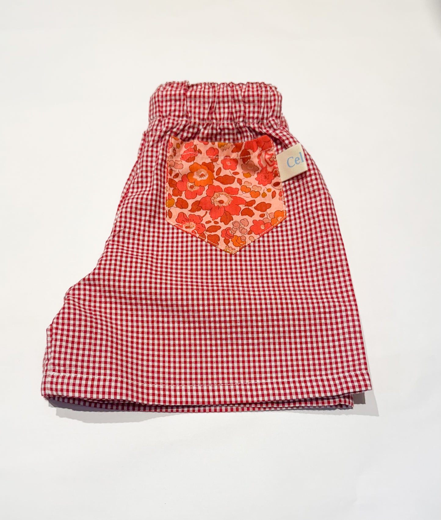 COSTUME DA BAMBINO VICHY CON TASCA IN LIBERTY